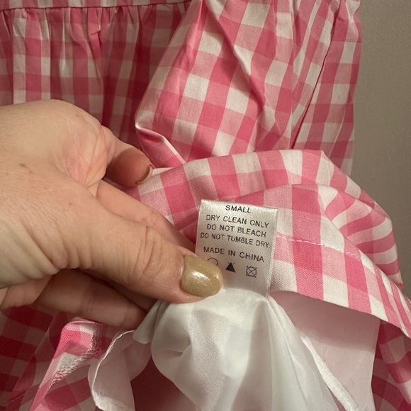 The truffle pink white gingham mini dress small valentines - Picture 6 of 6